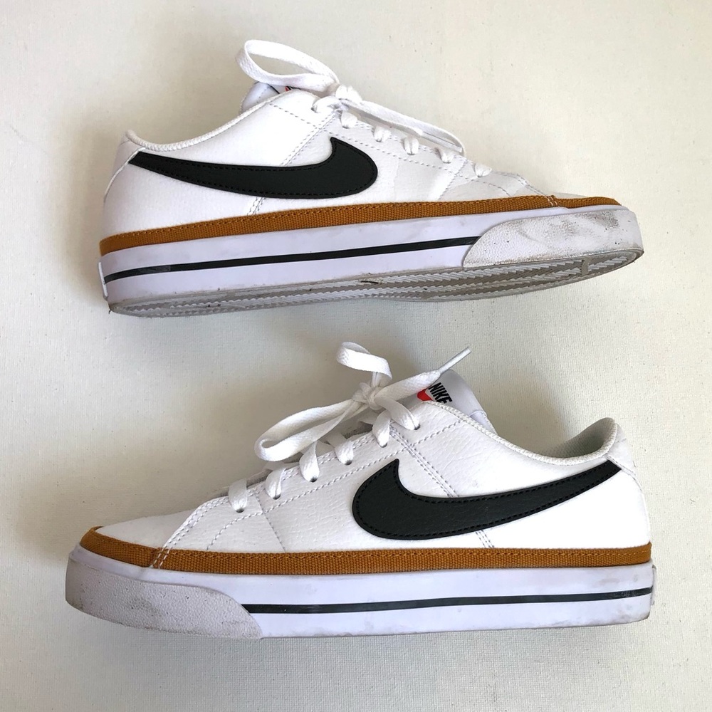Nike Court Legacy Sneakers | White, Black, Desert Ochre Size 7 Athletic Casual - Picture 11 of 13